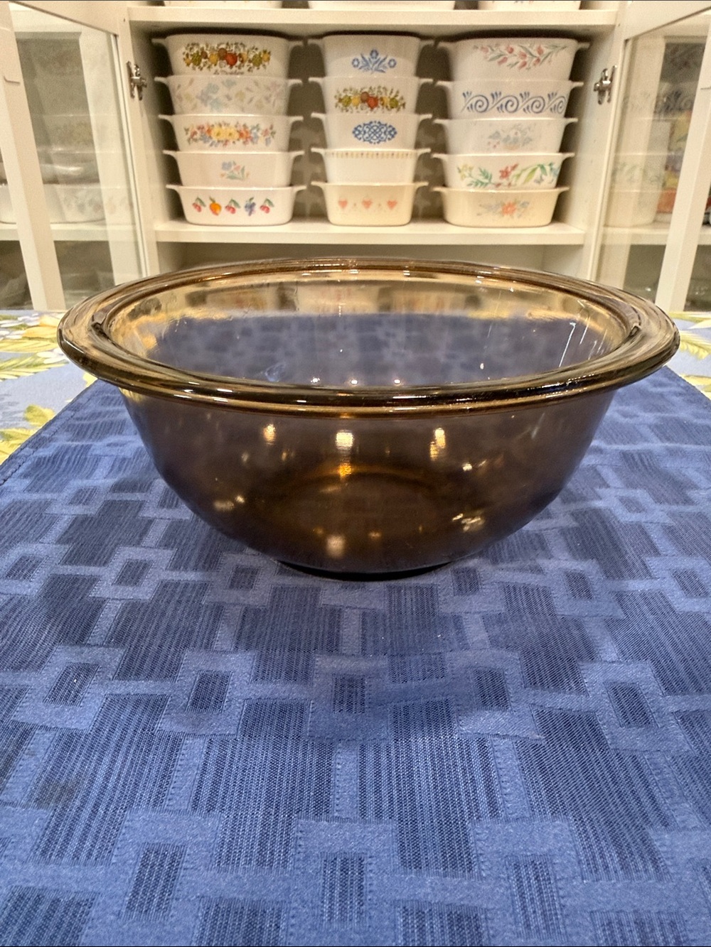Pyrex Amber Brown Glass Mixing Bowl 1 quart